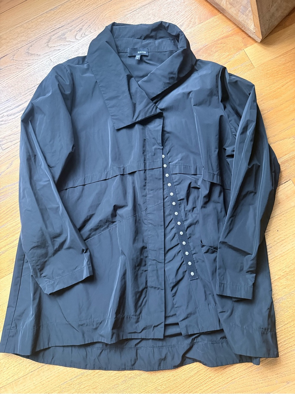 Sun Kim Black Lightweight Button Front Jacket Size M